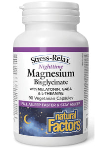 STRESS RELAX Nighttime Magnesium Bisglycinate (90 veg caps)