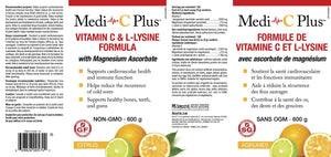 Medi-C Plus Vitamin C & L-Lysine with Magnesium Ascorbate (Citrus - 600 g)