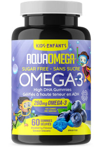 AQUAOMEGA Kids High EPA (Sugar Free Blueberry - 60 Gummies)