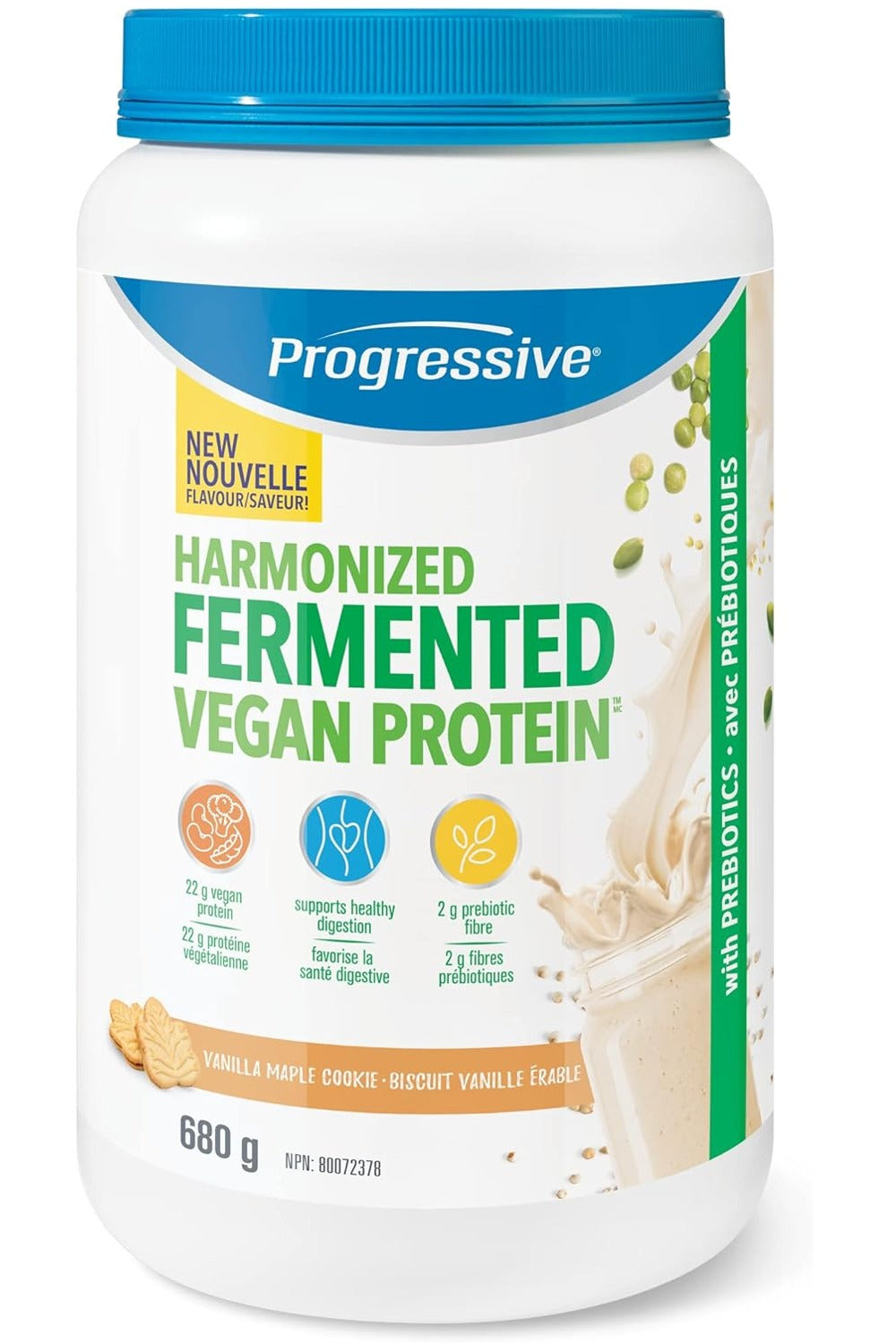 PROGRESSIVE Harmonized Fermented Vegan Protein (Vanilla Maple Cookie-  680 gr)